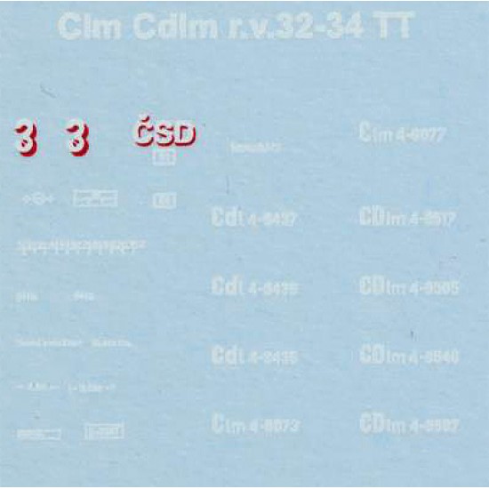 Dekál Clm Cdml 1932-1934  ČSD (TT)