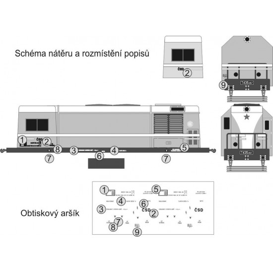 Dekál T 435 ČSD (TT)