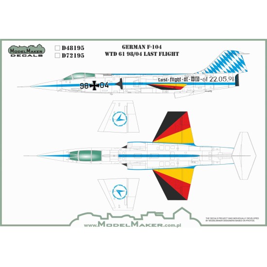 D72195 German F-104 WTD 61 98/04 Last Flight