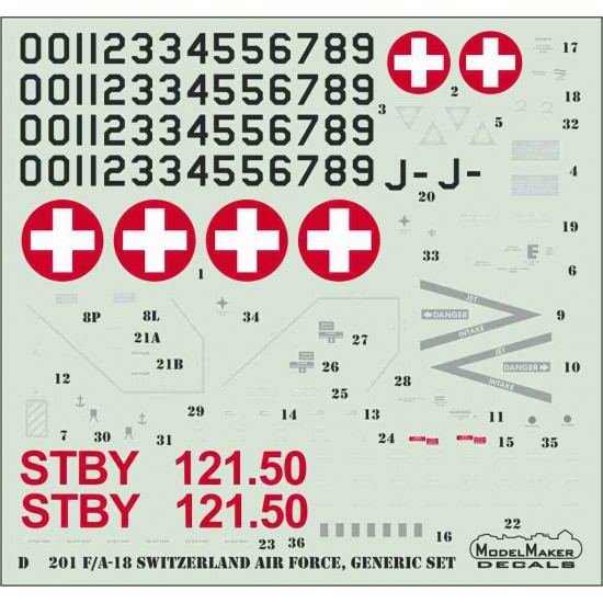 MD32207 F/A-18 Switzerland Panthers special scheme - masks set
